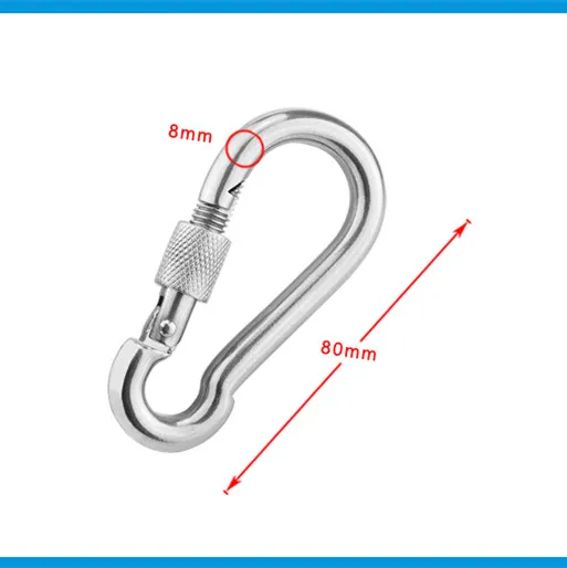 M6/M8/M10 Многофункциональный 304 из нержавеющей стали пружинный карабин быстрый замок для цепочки кольцо крюк защелка соединитель цепей крюк