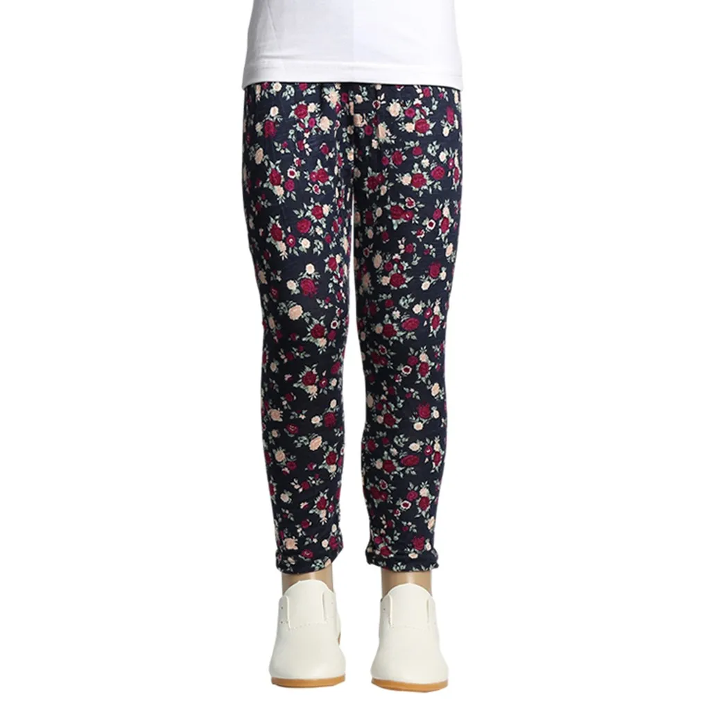 

Fashsiualy Autumn Toddler Baby Kid Girls Boys Cartoon Floral Print Pants Trousers Legging Clothes vetement enfant fille