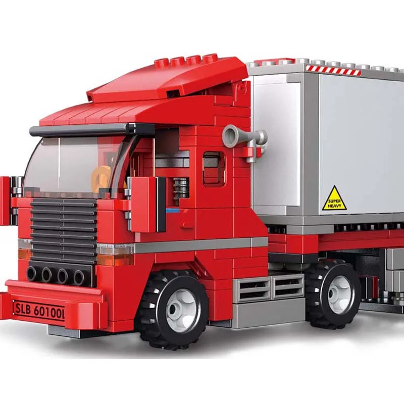 Sluban-playmobil-transport-enligthen-truck-Building-Block-Transporters-DIY-assemblage-brick-toys