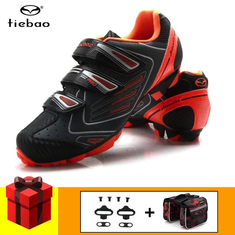 add gift Tiebao велосипедная обувь, обувь для горного велосипеда MTB, обувь для гоночного велосипеда, SPD набор педалей, кроссовки мужские, самозакрывающиеся, спортивная обувь для езды на велосипеде - Цвет: add gift