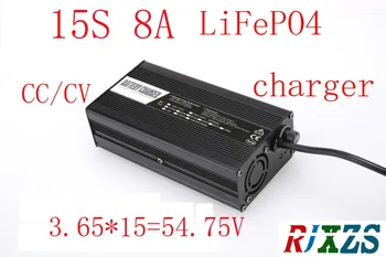 

54.75V 8A charger for 15S LiFePO4 battery pack smart charger support CC/CV mode 3.65*15=54.75V