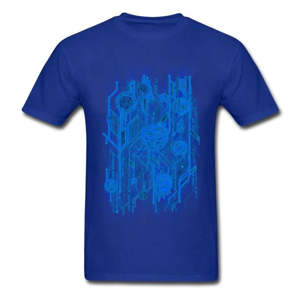 Zen Doodle Circuit Blue NEW YEAR DAY Pure Cotton Round Collar Tees Short Sleeve Funny T Shirt Fashionable Customized T-shirts Zen Doodle Circuit Blue blue