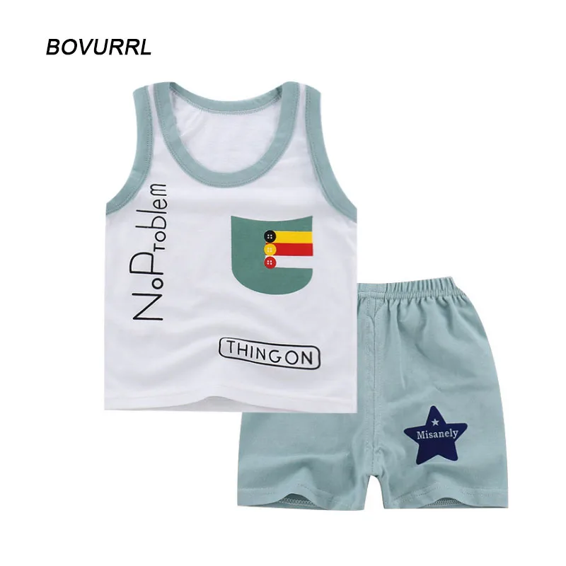 

BOVURRL 2018 Fashion Baby Toddler Boys Clothes Pocket Tops Vest and Pants 2pcs Outfits Clothes Set Boy Girl clothes