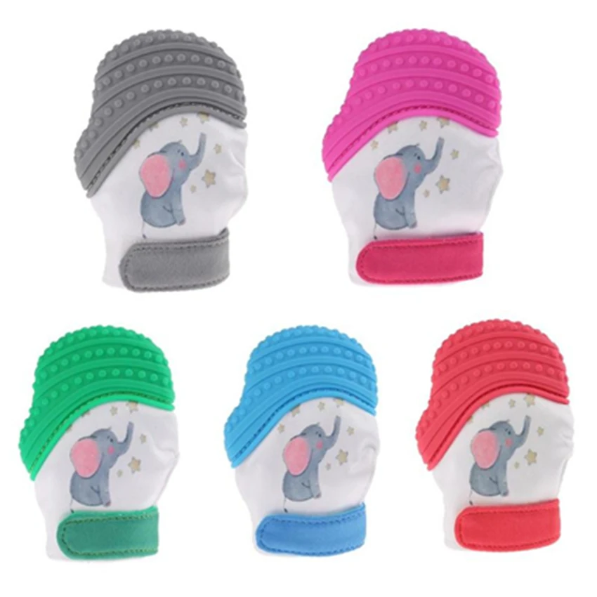 2018 Silicone Baby Teether Pacifier Glove Natural Thumb Sound Teething