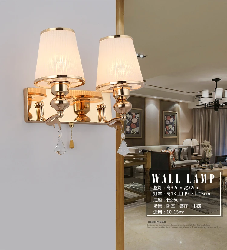 

Modern Simple and stylish minimalist creative LED lamp bedroom bedside switch with double wall lamp wall lamp room aisle FG594