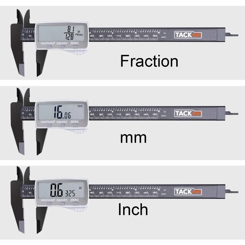 TACKLIFE цифровой измерительный штангенциркуль 6 дюймов 150 мм штангенциркуль с большим ЖК-дисплеем микрометр измерительный инструмент DC01