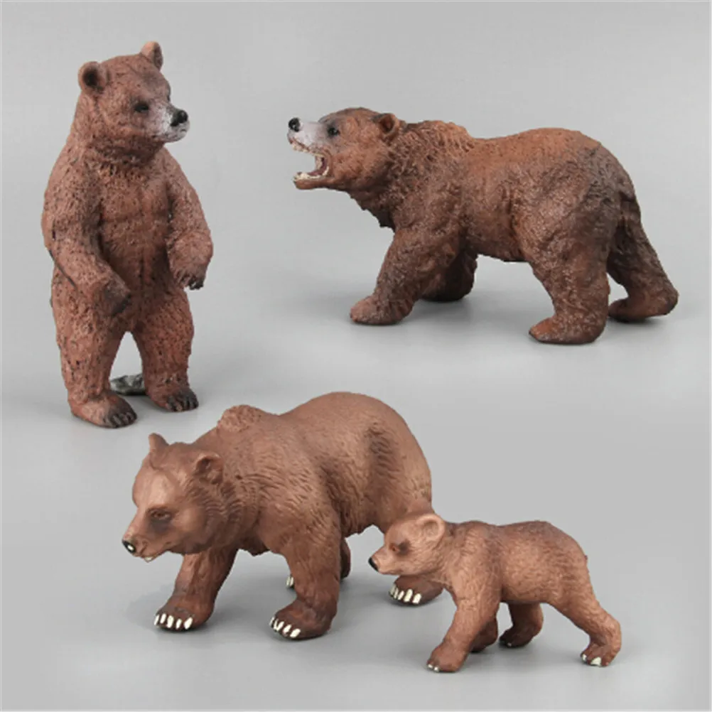 

1pcs PVC Animals World Alaska Grizzly Brown Polar Bear Bears Static Model Plastic Action Figures Educational Toys Gift For Kids