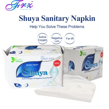 

16 pieces= 2 pack/lot Shuya Anion sanitary napkin Night use 280MM Anion sanitary napkin menstrual pads Feminine Hygiene Product