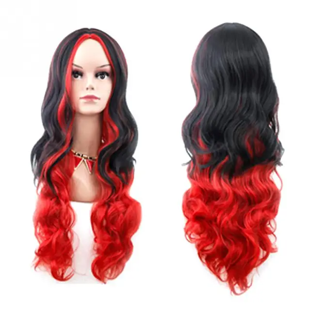 2018 New HOT Halloween Color Curl Gradient Hair Cosplay wig halloween