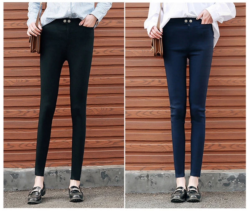 {Guoran} обтягивающие женские узкие брюки женские черные синие брюки леггинсы тонкие женские модные брюки плюс размер 5XL