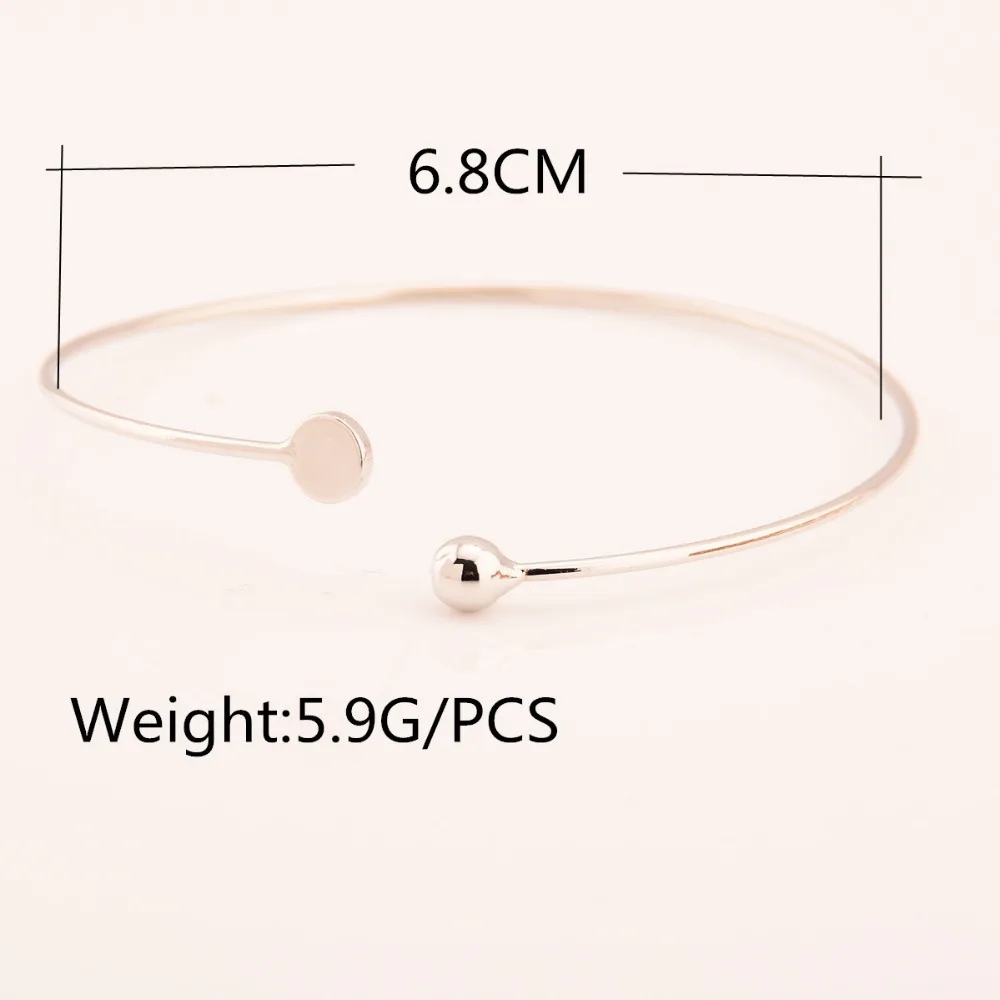 AE-CANFLY Fashion Upper Arm Bracelet Simple Gold Silver Tone Metal Open Armband Bangle 2K3007