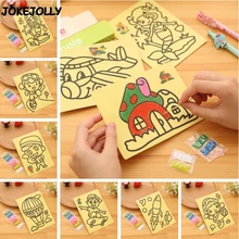 10 sztuk/partia dzieci dzieci rysunek zabawki piasek malarstwo zdjęcia Kid DIY rzemiosło edukacji zabawki dla chłopców i dziewcząt GYH