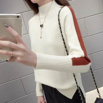 

High-necked sweater female short paragraph thickened hedging 2020 autumn and winter new loose Korean knit