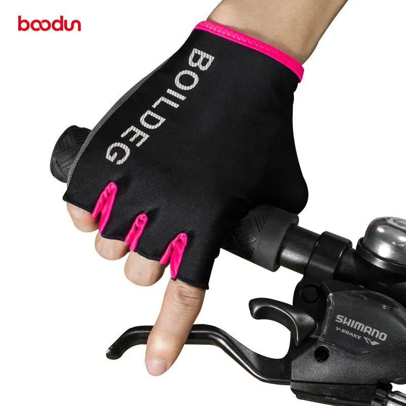 

BOODUN Men Women Half Finger Cycling Gloves MTB Bike Anti-Static Washable Breathable Soft Rainproof Non-Slip Shockproof Gloves