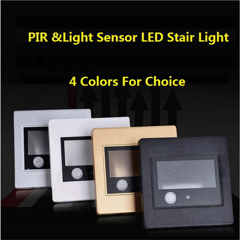 Us 24 9 2pcs Lot 86 Box Embedded Led Stair Light 85 260vac 1w Pir Sensor Led Corner Light Wall Ceiling Spot Light For Mall Apartment In