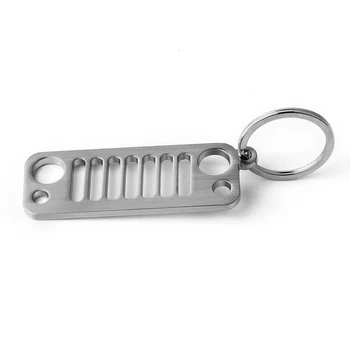 

Car Key Chain Hot Sale Stainless Steel High Quality Grill Keyring Car Accessories for Jeep CJ, JK, TJ, YJ, XJ