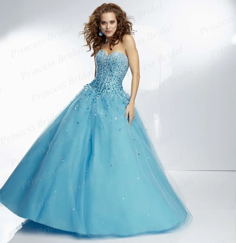 Free Shipping European Style Puffy Sweetheart Corset Back Floor Length