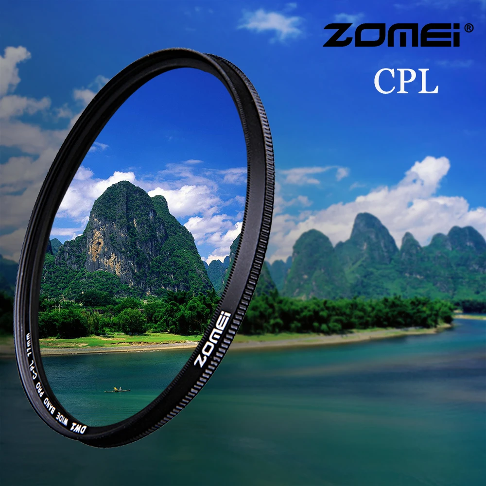 Zomei CPL фильтр для камеры круговой поляризационный CIR PL Nikon Canon Sony DSLR Объектив 37/40.