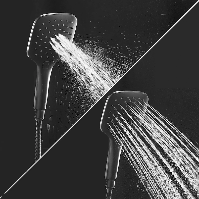Günstige Schwarz Messing Bad Dusche Wasserhahn Bad Wasserhahn Mischbatterie Mit Hand Dusche Kopf Set Wand Montiert Schwarz Dusche Set Bad KD2030