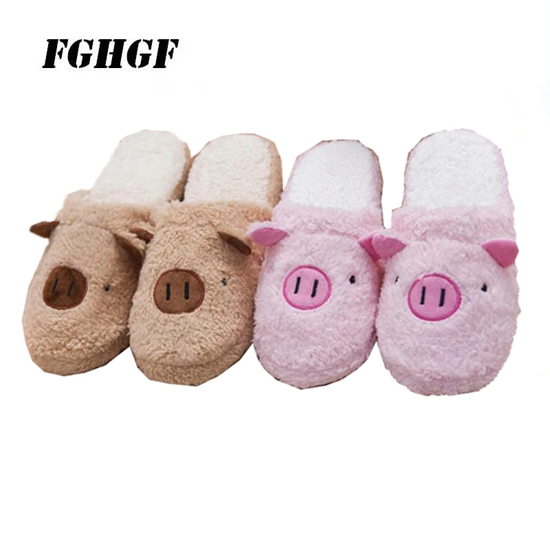 

Autumn winter new fashionable Korean cartoon bear soft sole cotton shoes lovers home floor cotton pig slippers