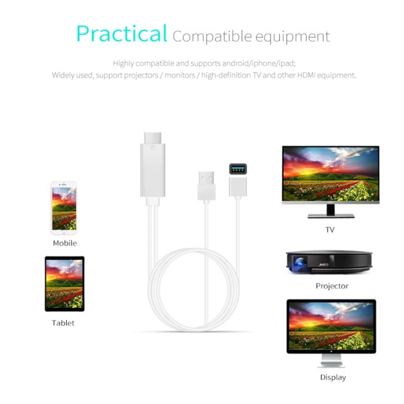 HDMI USB Проводная ТВ-палка 1080 P Full-HD HDMI зеркальный кабель для IOS OS система ТВ-Палка для Iphone samsung смартфонов планшетов