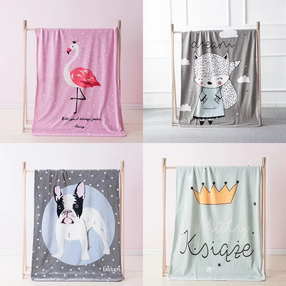 

12 Styles Cartoon Animals Dog Rabbit Fox Pattern Baby Play Mats Multi-function Blanket Nordic Style Kids Room Decor Photo Props