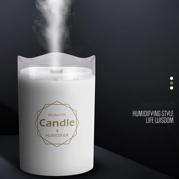 

Candle Air Humidifier USB Aroma Oil Diffuser 300ML Night Lights Mist Maker Aromatherapy Essential Oil Diffuser For Home Office