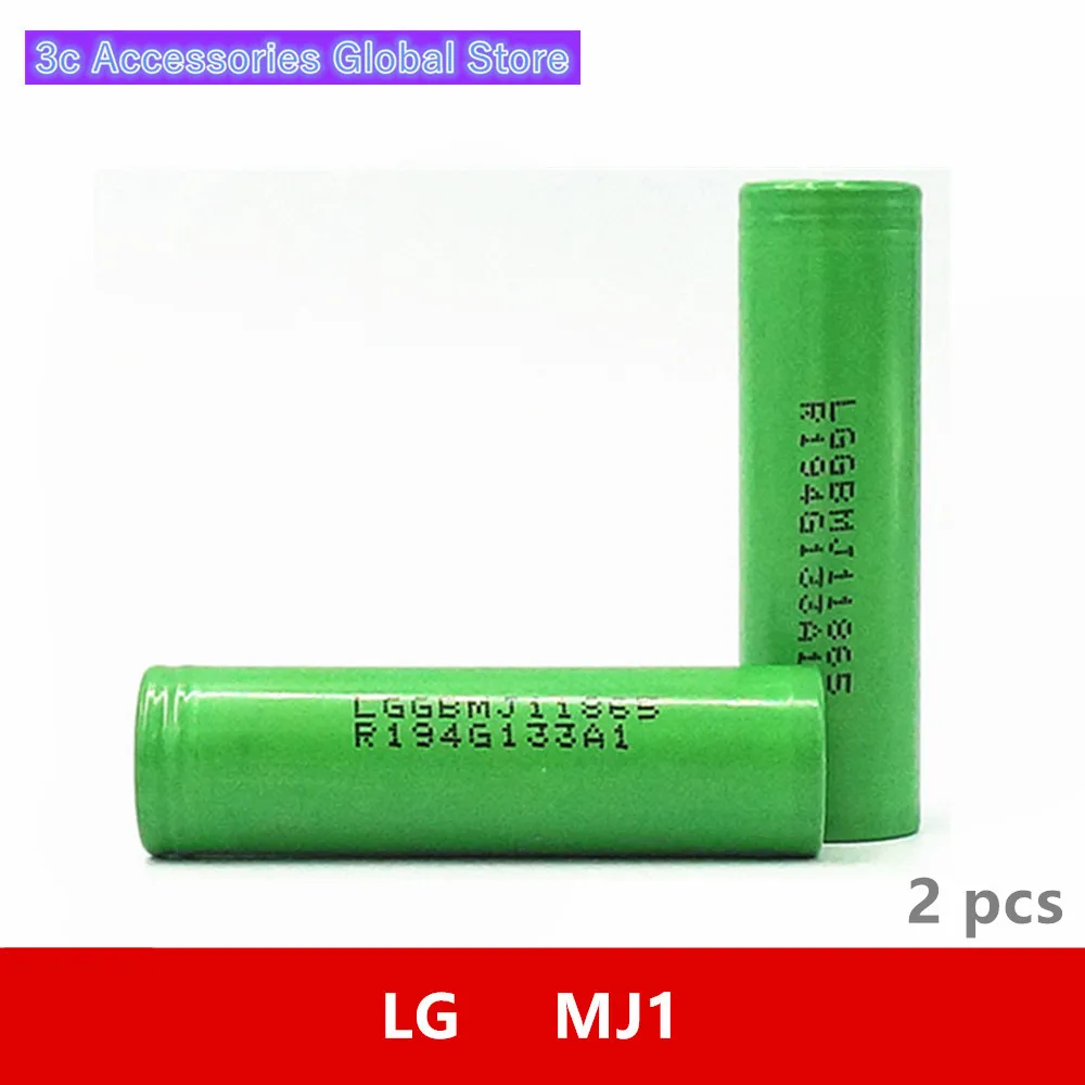 

2 pcs 3.7V 18650 3500mah 10A Original For LG INR18650MJ1 MJ1 Chem 3.6V IMR battery cell for Toy E-cig Torch Flashlight ect
