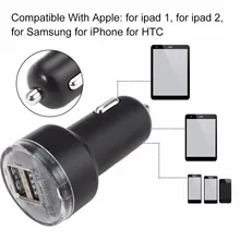 Мини-микро-автоматическое, универсальное двойное 2 Порты и разъёмы зарядных порта USB для автомобиля Зарядное устройство адаптер для iPad 2 для samsung P1000