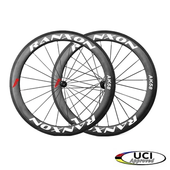 

Ranxon UCI Approved Racing team choose Bicycle wheelset Road Bike J-bend Hub 60mm Depth Profile Clincher Carbon wheels