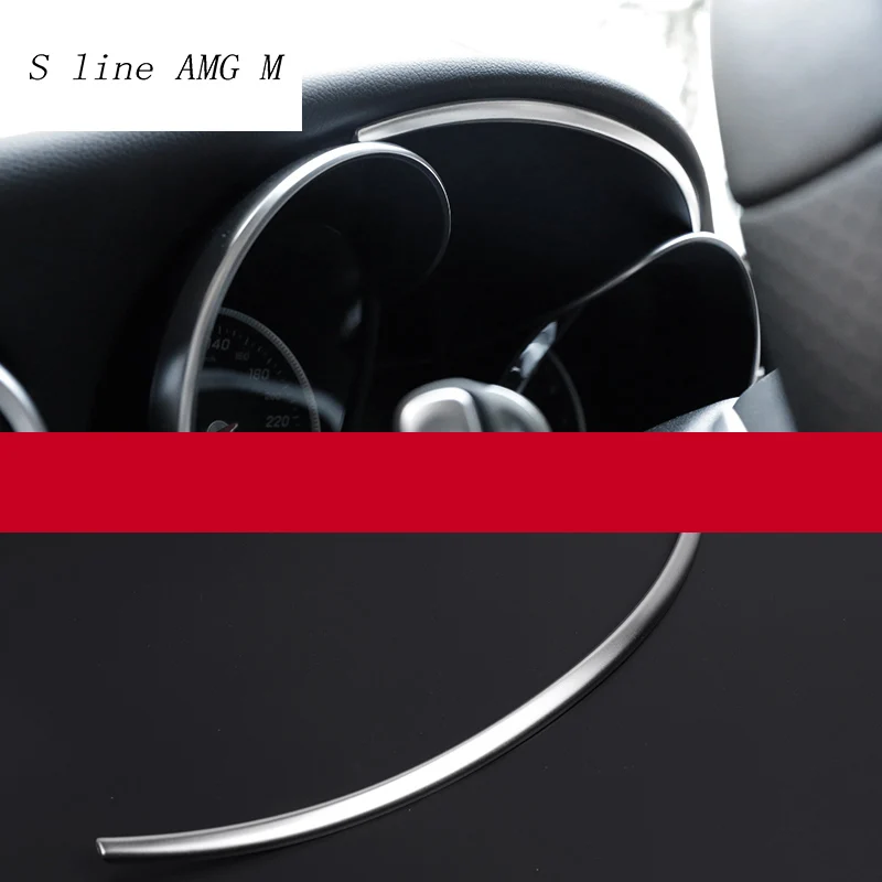 Ceny Car Styling deski rozdzielczej wykończenia pierścień dekoracji ramki naklejki ze stali nierdzewnej pokrywa dla Mercedes Benz C klasa W205 2015 2017 GLC