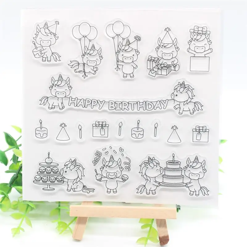 

YPP CRAFT Unicorn Party Transparent Clear Silicone Stamps for DIY Scrapbooking/Card Making/Kids Crafts Fun Decoration Supplies