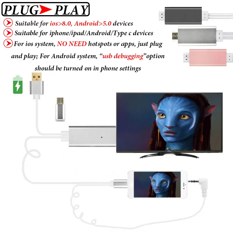 bilder für MHL Für Samsung Galaxy S8/Plus A3/A5/A7/J3/J5/J7 2017/2016 Oneplus 5/3 T/3 Micro USB/Typ C HDMI Mhl Adapter Hdtv-anschluss bilder für MHL Für Samsung Galaxy S8/Plus A3/A5/A7/J3/J5/J7 2017/2016 Oneplus 5/3 T/3 Micro USB/Typ C HDMI Mhl Adapter Hdtv-anschluss