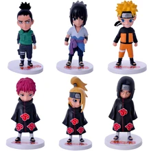 6pcs/set Naruto Shikamaru Sasuke Action Figures Anime PVC brinquedos Collection Figures toys AnnO00654N