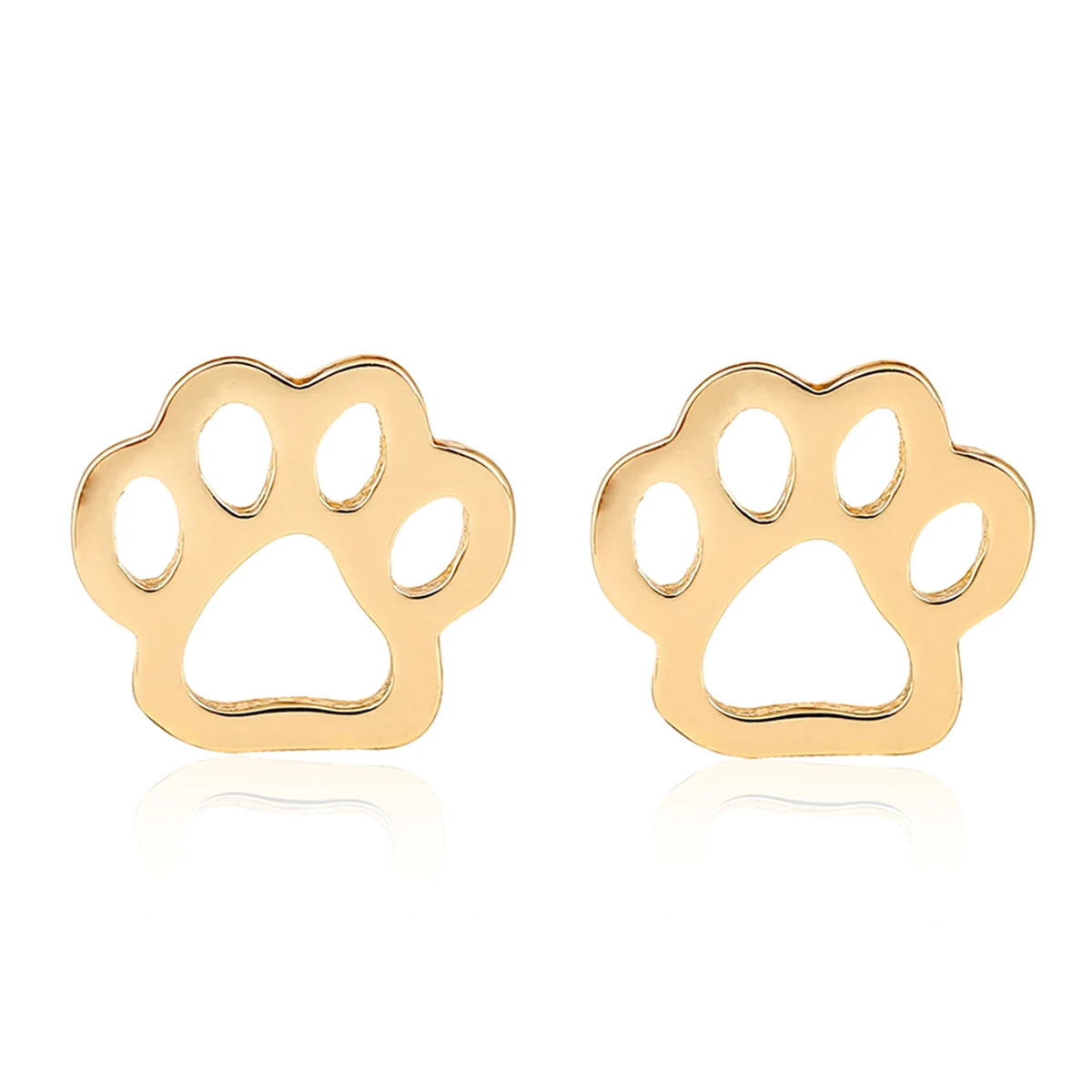 1 Pair Chic Hollow Paw Print Ear Stud Earring Cute Cat Dog Earring pendientes mujer moda  For Womens Jewelry Shellhard