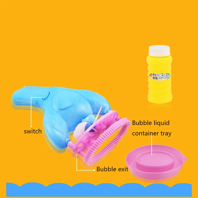 Child Electric Dolphin Bubble Gun Kids Outdoor Double Bubble Fan Toy Gift for Children Bubbles Machine for Soap Bubble Toys