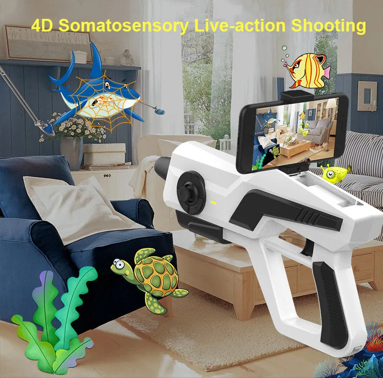 Shinecon умный соматосенсорный AR пистолет с Bluetooth рукояткой для телефона игры в