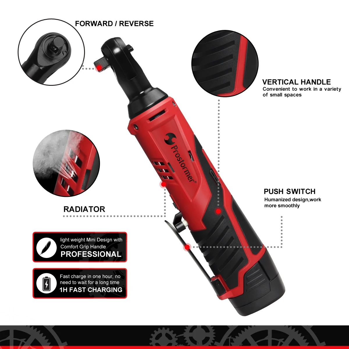 Prostormer Electric Ratchet Wrench 12v Cordless 3 8 Inch 2000mah Prostormer Electric Ratchet Wrench 12v Cordless 3 8 Inch 2000mah Lithium Battery With Led Light Car Repair Tool In Wrenches From