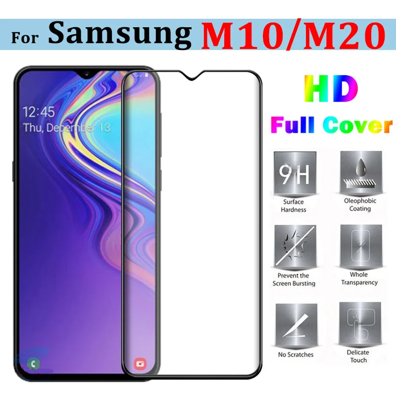 Защитное стекло для samsung galaxy M10 M20, закаленное стекло samsun galax m 10 20, Защитная пленка для экрана 10m 20 m, полное покрытие, стекло