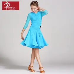 Новая распродажа Девочки Мода Костюмы для латиноамериканских танцев Танцы костюм Танго Румба Чача Танцы конкурс Производительность