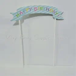 Единорог тема торт баннер Топпер день рождения, детский душ вечерние Бумага торт Топпер украшения вечерние украшения поставки