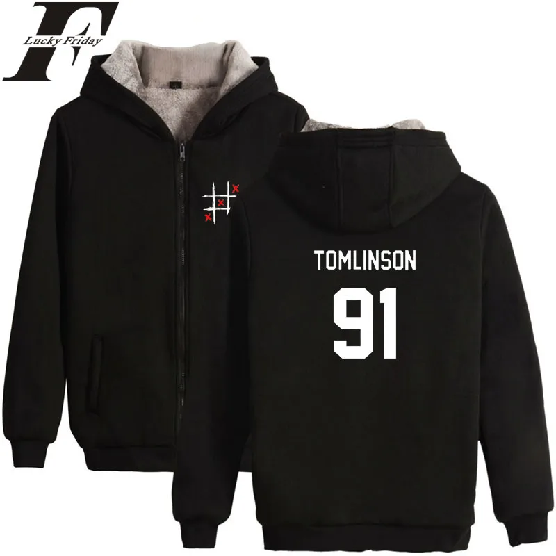 LUCKYFRIDAYF Louis Tomlinson One Direction Hoodies Women Thicker Winter Coats 2018 Sweatshirt Man/Women Female Zipper Clothes