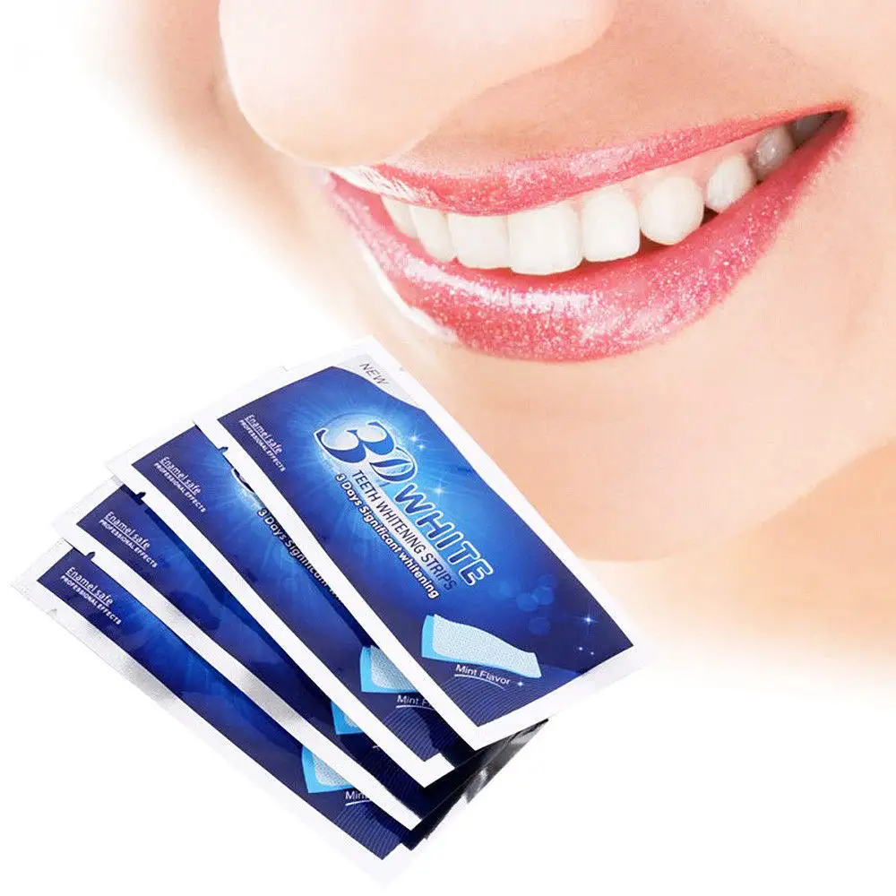 

3D White Gel Teeth Whitening Strips Oral Hygiene Care Double Elastic Teeth Strips Whitening Dental Bleaching Tools