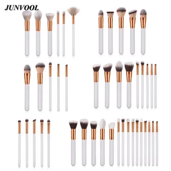 

Silver/Golden Cosmetics Maquillaje Flat Head Makeup Brushes Set Foundation Fan Brush Powder Eyeshadow Eyes Cosmetic Make Up Tool