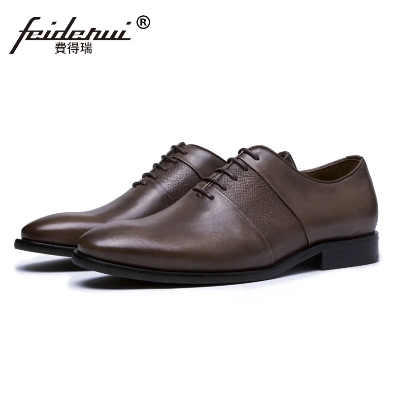 

Vintage Round Toe Man Formal Dress Shoes Luxury Genuine Leather Wedding Footwear British Designer Men's Handmade Oxfords SS129