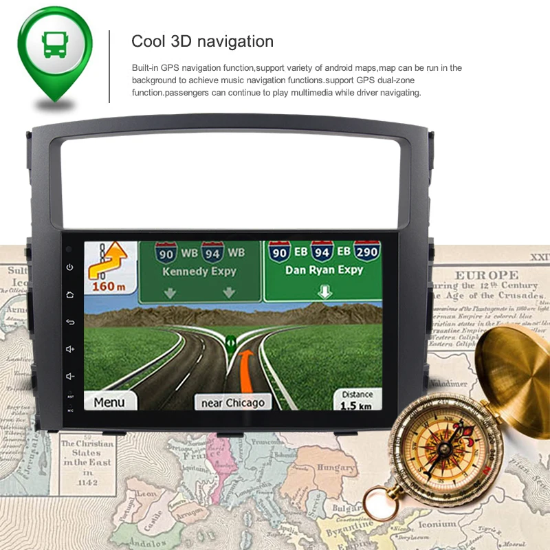 Top 9 inch big screen 8 core Android 9.0 Car DVD GPS for MITSUBISHI PAJERO 2006 2007 2008-2014 2015 car radio stereo 4G RAM 10