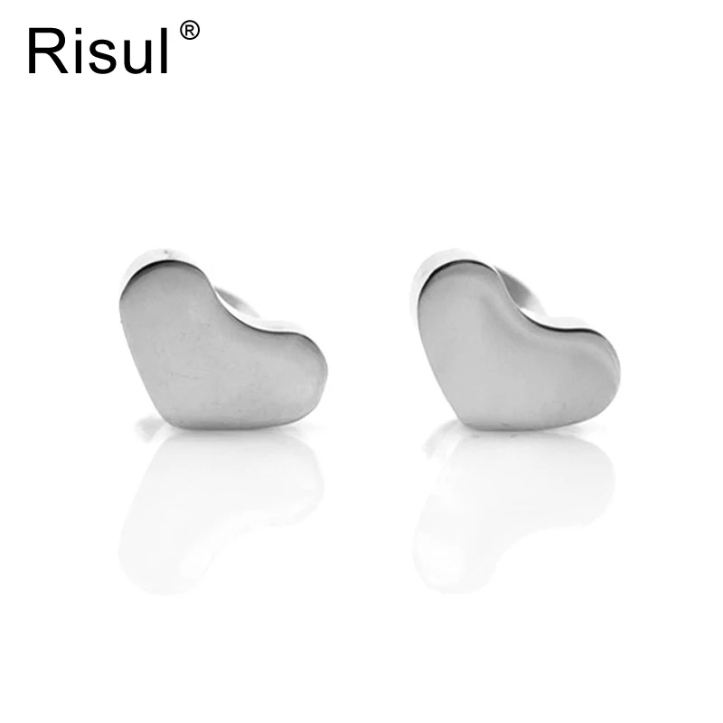 

Risul Classic Heart Stud Earring stainless steel jewelry silver-Tone earrings for women, Allergy prevention