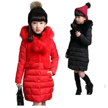 Children Girls Winter Cotton Warm Coat Cotton-padded Jacket Clothes Winter Jacket With Fur Hoodies Teenager Girl Outerwear 5-12Y new baby girls minnie jacket kids cotton keeping warm winter coat chirdren character lovely hoodies outerwear and girl s vest