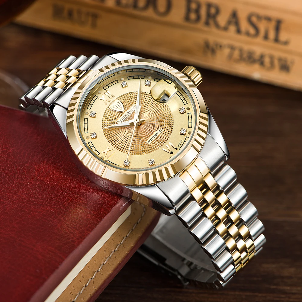 TEVISE Mechanical Watch Men Luminous Date Men's Watches Luxury Automatic Watch Men Clock With Metal Watch Bracelets Dropshipping (12)