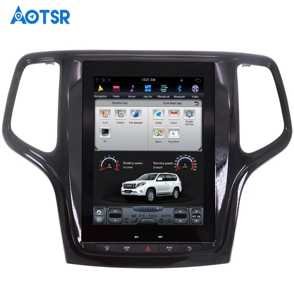 Sale Android Tesla style Car GPS Navigation For JEEP Grand Cherokee 2014-2018 gold and black headunit multimedia player No DVD player 3